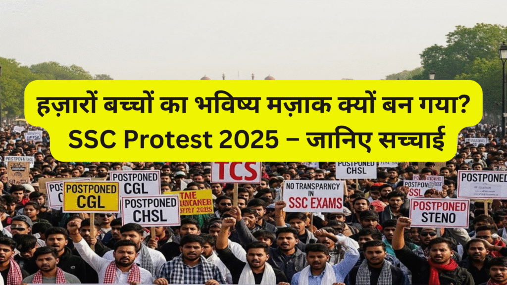 SSC Protest 2025 students angry after exam cancellation